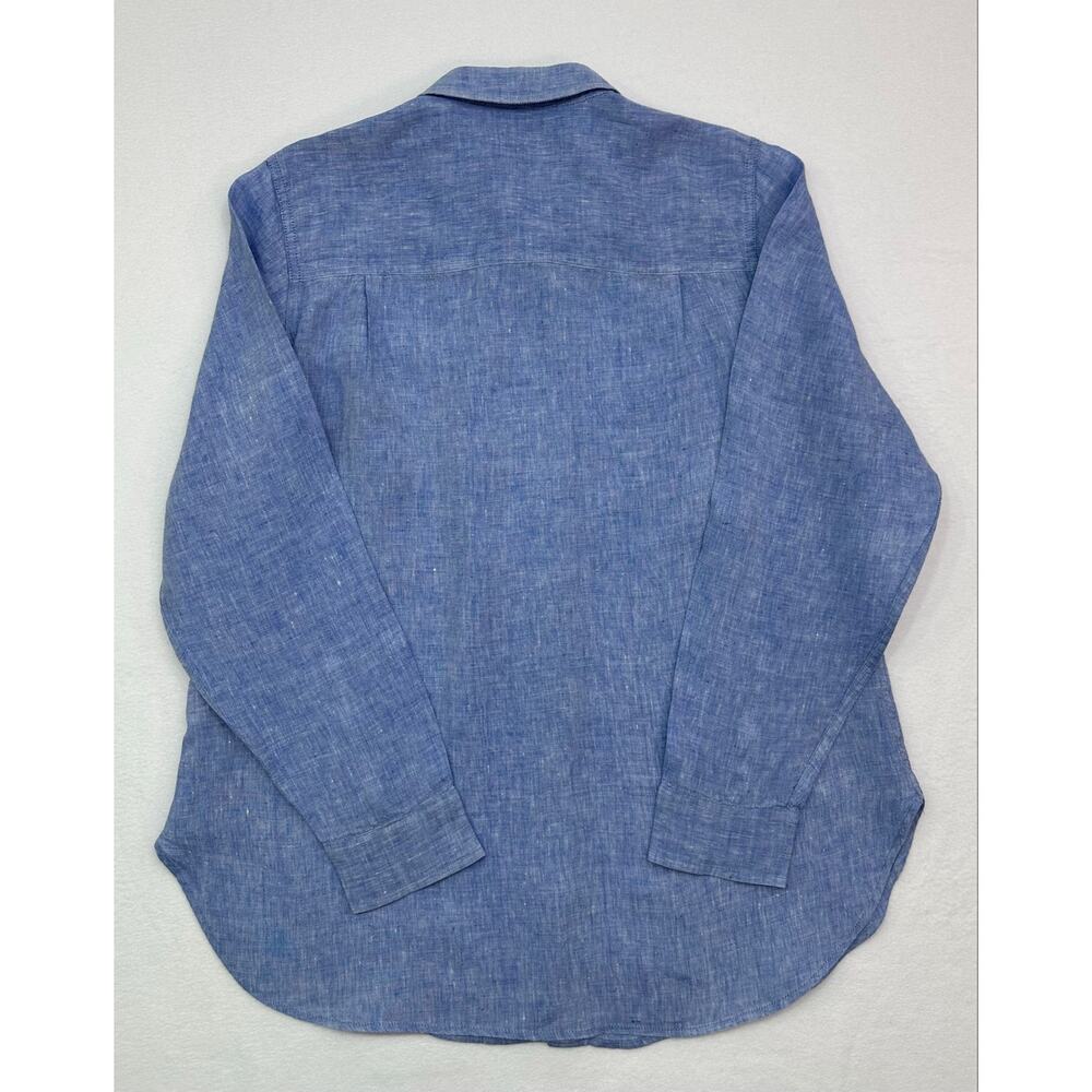 L.L.Bean Women’s Blue 100% Linen Button Down Shirt Size Large - Picture 2 of 8